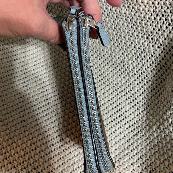 Coach Brown and Blue Two Compartment Wristlet - Picture 5 of 8